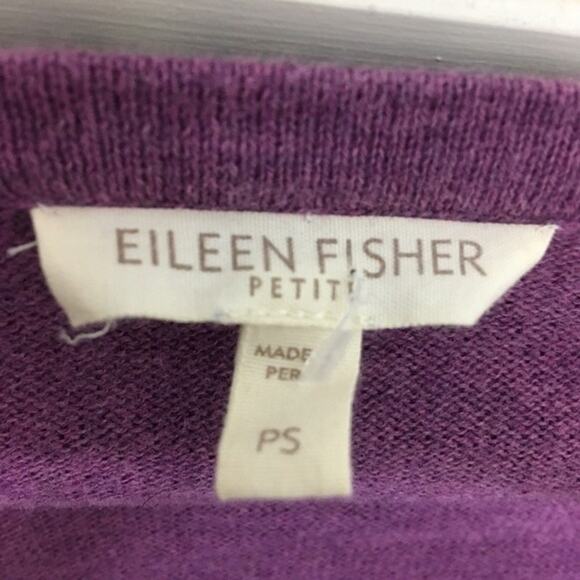 Eileen Fisher Cardigan Sweater Drape Cowl Neck Button Down Organic Cotton Sz PS - Picture 8 of 8